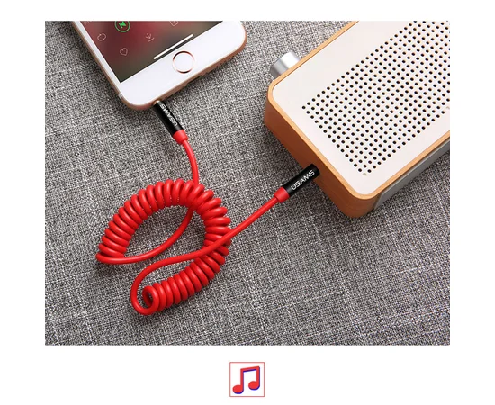 Аудио кабель Usams US-SJ256 Spring (1.2m) Красный