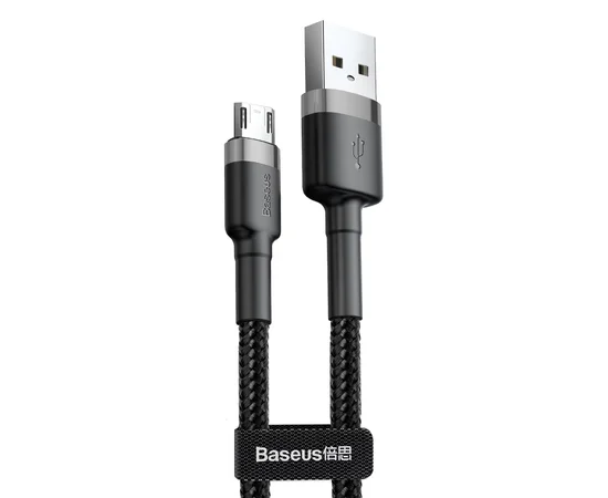 Дата кабель Baseus Cafule MicroUSB Cable 2.0A (3m) Серый / Черный