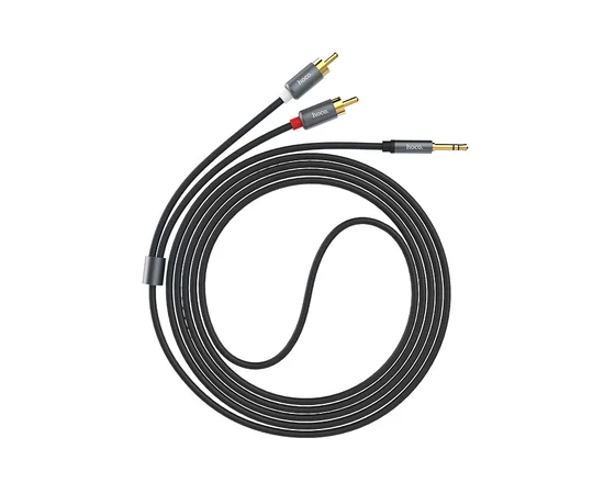 Аудио кабель Aux Hoco UPA10 Lotus Double RCA Audio 3.5 mm (1,5м) Серый