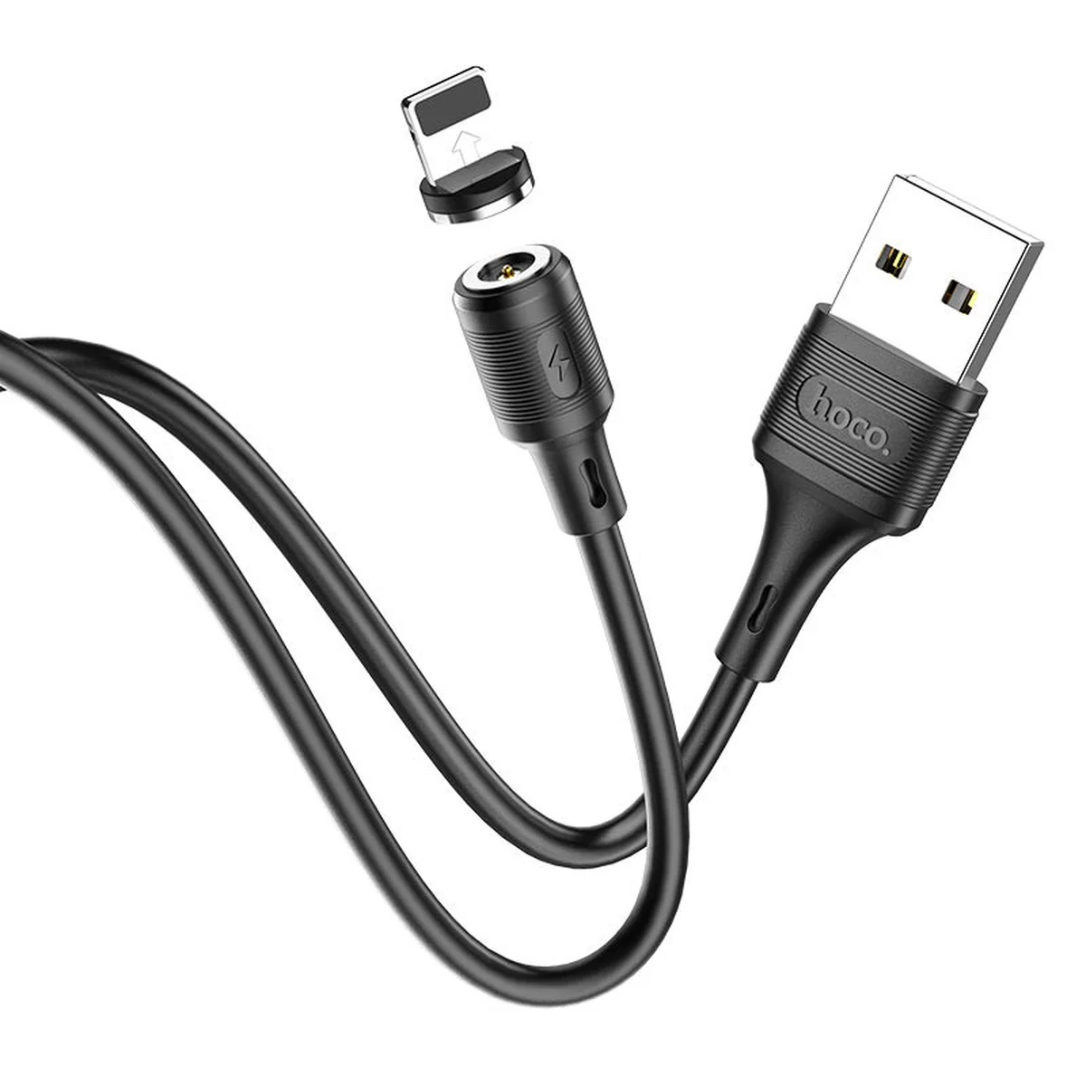 Дата кабель Hoco X52 "Sereno magnetic" USB to Lightning (1m) Чорний