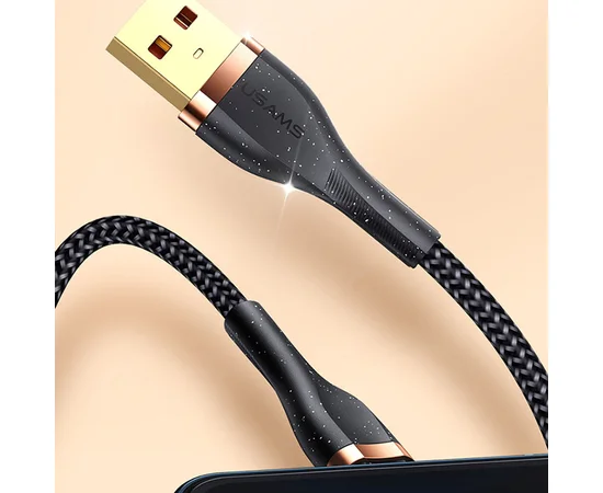 Дата кабель Usams US-SJ487 U64 Aluminum Alloy USB to Lightning 1.2m Черный