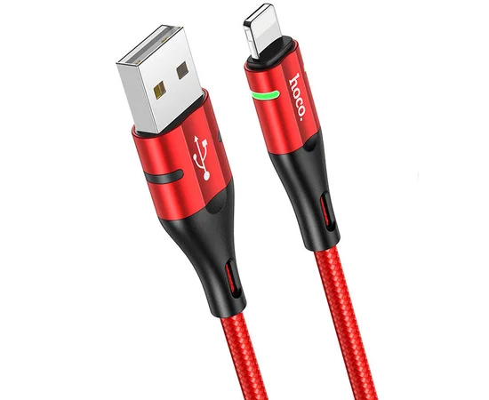 Дата кабель Hoco U93 "Shadow" Lightning (1.2 m) Красный