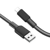 Дата кабель Hoco X69 Jaeger USB to Lightning (1m) Black / White