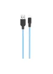 Дата кабель Hoco X21 Plus Silicone Lightning Cable (0.25m) Black / Blue