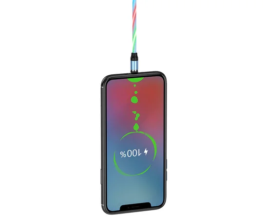 Дата кабель Hoco U90 "Ingenious streamer" MicroUSB (1m) Голубой