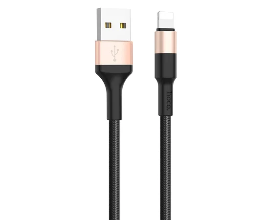 Дата кабель Hoco X26 Xpress Lightning Cable (1m) Черный / Золотой