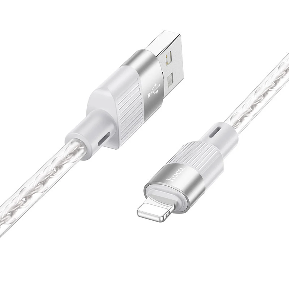 Дата кабель Hoco X99 Crystal Junction USB to Lightning (1.2m) Gray