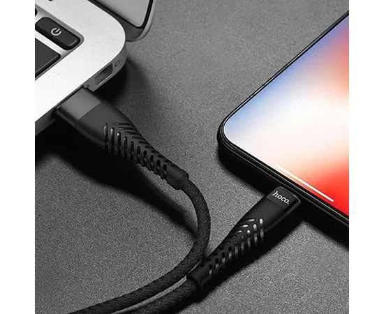 Дата кабель Hoco UD02 "Grandiose" MicroUSB (1m) Черный