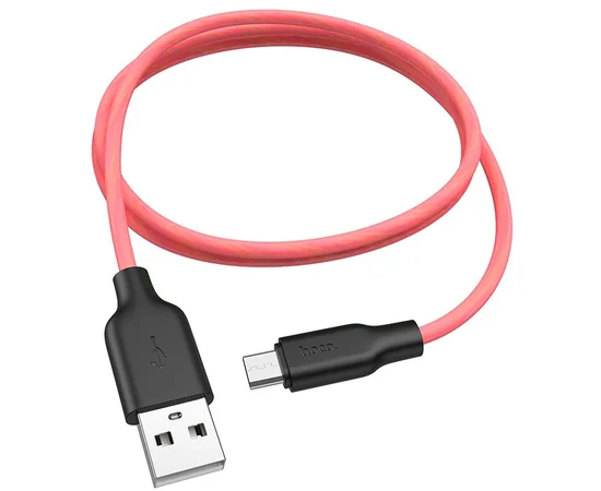Дата кабель Hoco X21 Plus Fluorescent Silicone MicroUSB Cable (1m) Красный