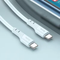 Дата кабель Hoco X97 Crystal color Type-C to Type-C 60W (1m) Light blue