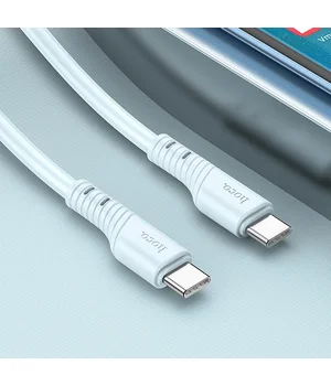 Дата кабель Hoco X97 Crystal color Type-C to Type-C 60W (1m) Light blue