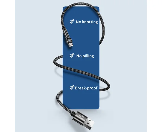 Дата кабель USAMS US-SJ478 U60 Rotatable USB to MicroUSB (1m) Черный