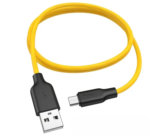 Дата кабель Hoco X21 Plus Silicone MicroUSB Cable (1m) Black / Orange