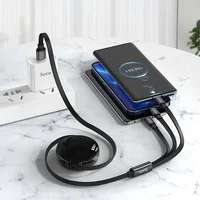 Дата кабель Hoco X78 Easy pull storage 3in1 (1m) Black