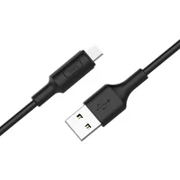 Дата кабель Hoco X25 Soarer MicroUSB (1m) Черный
