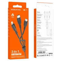 Дата кабель Borofone BX71 USB to 3in1 (1m) Чорний