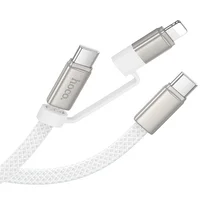Дата кабель Hoco X125 Surplus 2in1 Type-C to Lightning/Type-C 60W (1m) White