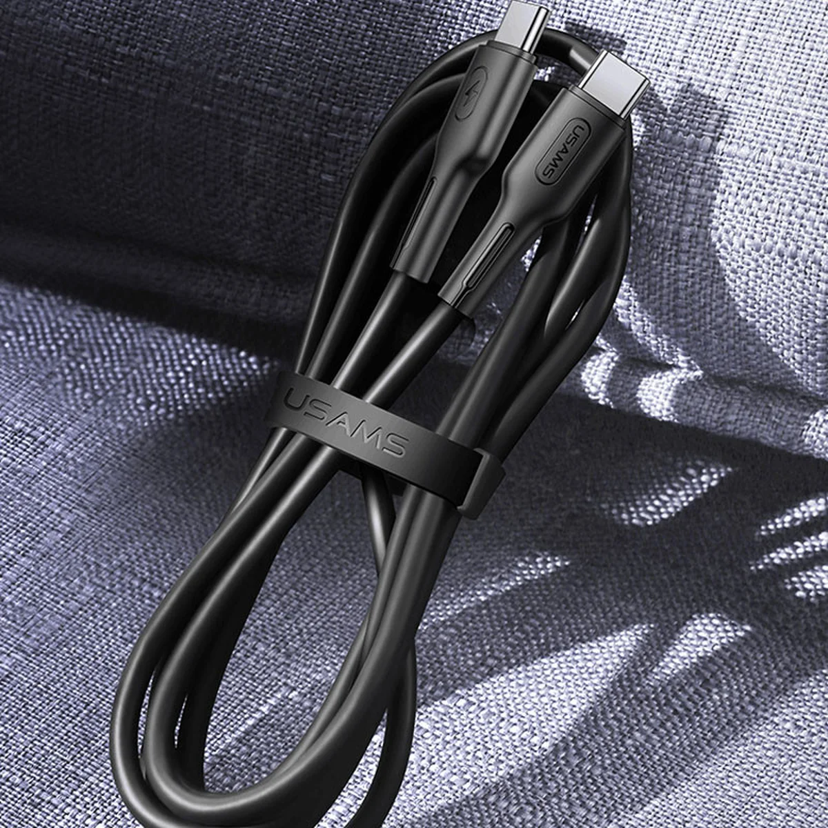 Дата кабель USAMS US-SJ459 U43 Type-C to Type-C 100W PD (1.2m) Черный