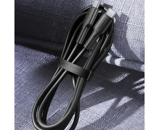 Дата кабель USAMS US-SJ459 U43 Type-C to Type-C 100W PD (1.2m) Черный