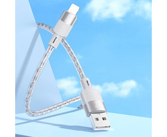 Дата кабель Hoco X99 Crystal Junction USB to Lightning (1.2m) Gray