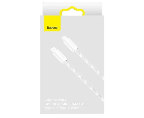 Дата кабель Baseus Dynamic Series Type-C to Type-C 100W (1m) (CALD00020) White