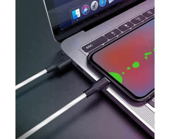 Дата кабель Hoco X21 Plus Silicone Type-C Cable (2m) Чорний / Білий