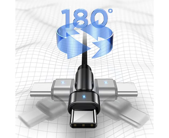 Дата кабель USAMS US-SJ477 U60 Rotatable USB to Type-C (1m) Черный