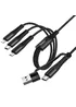 Дата кабель Hoco X123 Victory 3in1 Type-C to Lightning/Type-C/MicroUSB 3A (1m) Black
