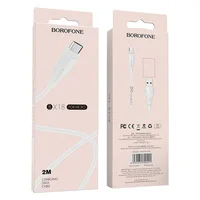 Дата кабель Borofone BX18 Optimal USB to MicroUSB (2m) Белый
