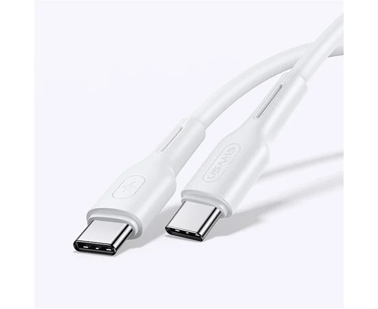 Дата кабель USAMS US-SJ459 U43 Type-C to Type-C 100W PD (1.2m) Белый
