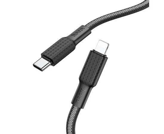 Дата кабель Hoco X69 Jaeger PD Type-C to Lightning (1m) Черный / Белый