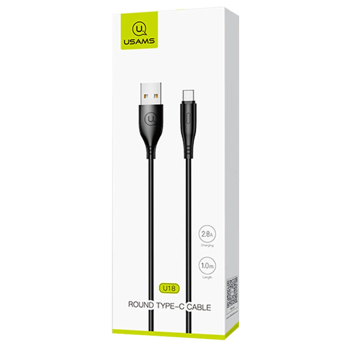 Дата кабель USAMS US-SJ267 U18 Round Type-C Cable (1m) Черный