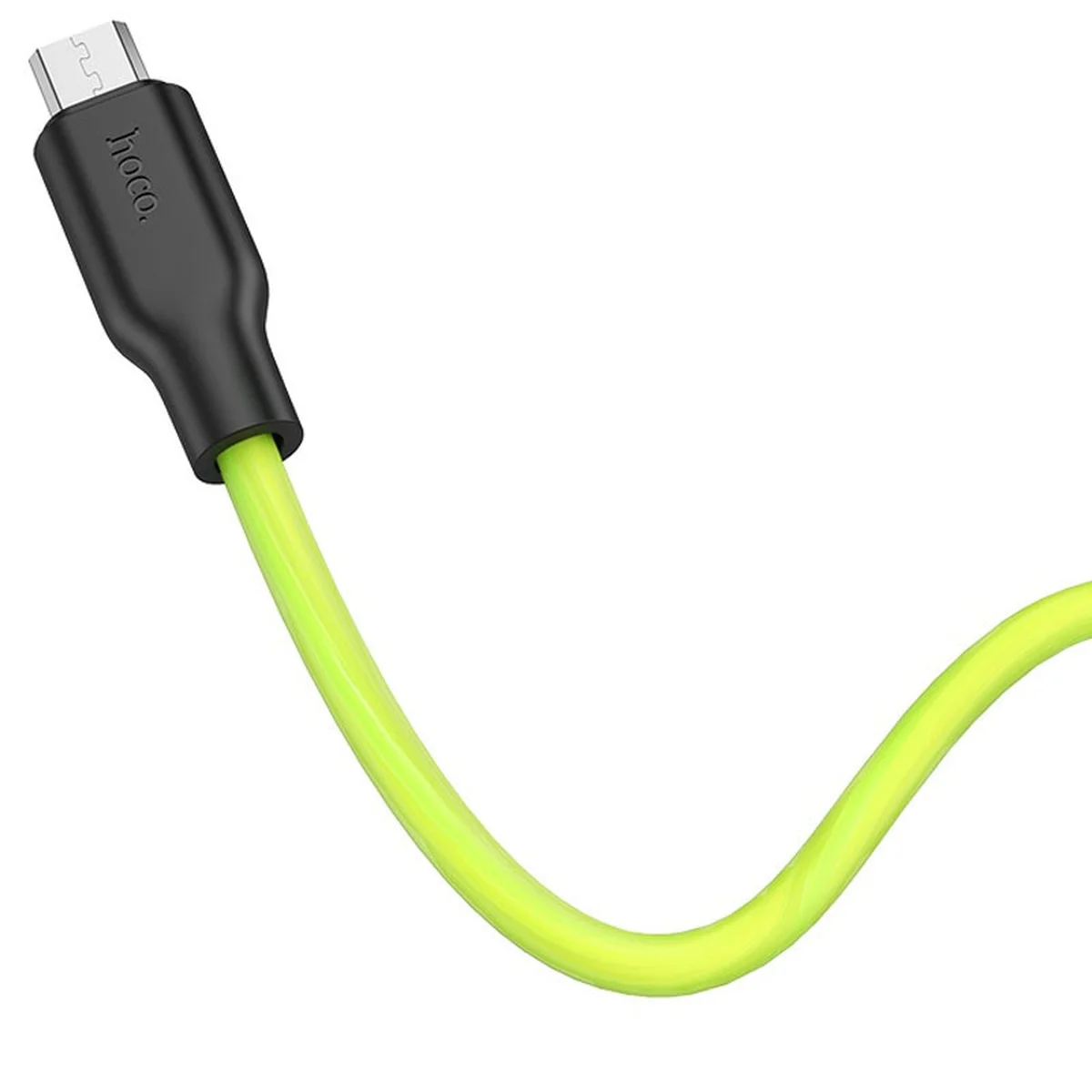 Дата кабель Hoco X21 Plus Fluorescent Silicone MicroUSB Cable (1m) Зеленый