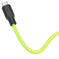 Дата кабель Hoco X21 Plus Fluorescent Silicone MicroUSB Cable (1m) Зеленый