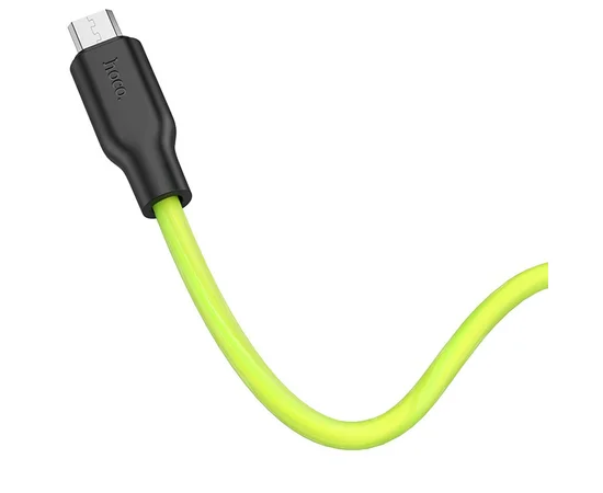 Дата кабель Hoco X21 Plus Fluorescent Silicone MicroUSB Cable (1m) Зеленый