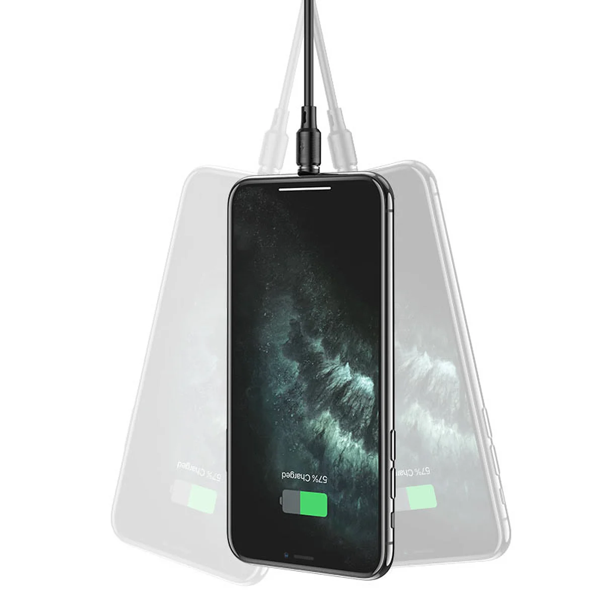 Дата кабель Hoco X52 "Sereno magnetic" USB to Lightning (1m) Чорний