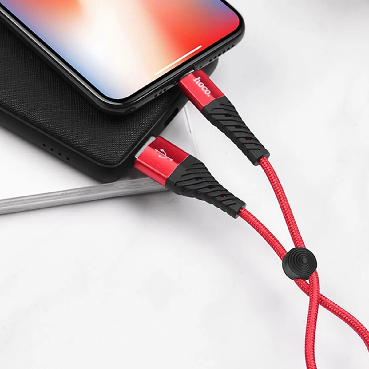 Дата кабель Hoco X38 Cool Lightning (1m) Красный