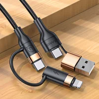 Дата кабель Usams US-SJ483 U62 USB + Type-C to Type-C + Lightning PD (1.2m) Черный