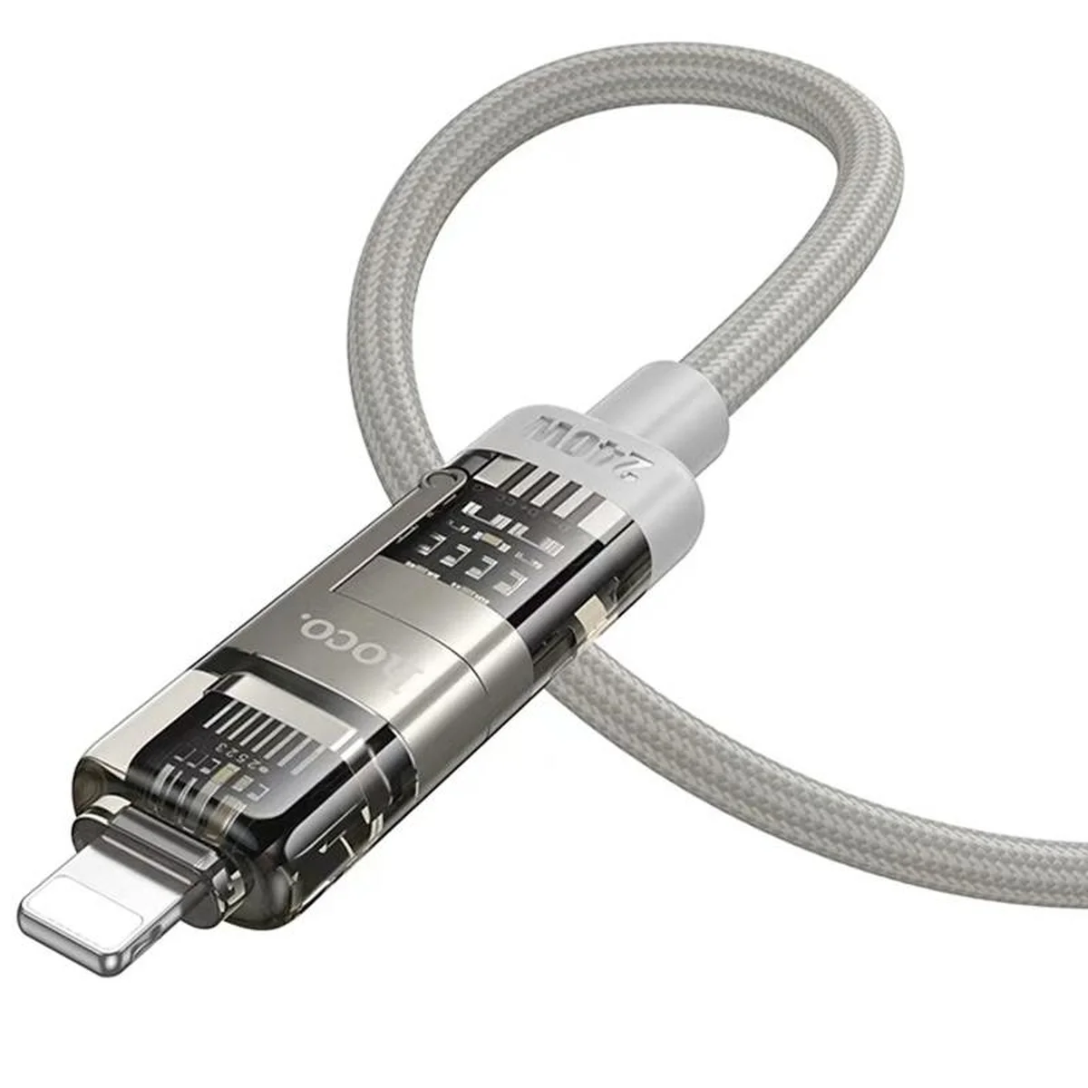 Дата кабель Hoco U151 Goldsmith 4in1 Type-C для USB/Type-C для Lightning 240W (1.2m) Gray