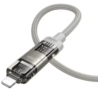 Дата кабель Hoco U151 Goldsmith 4in1 Type-C для USB/Type-C для Lightning 240W (1.2m) Gray