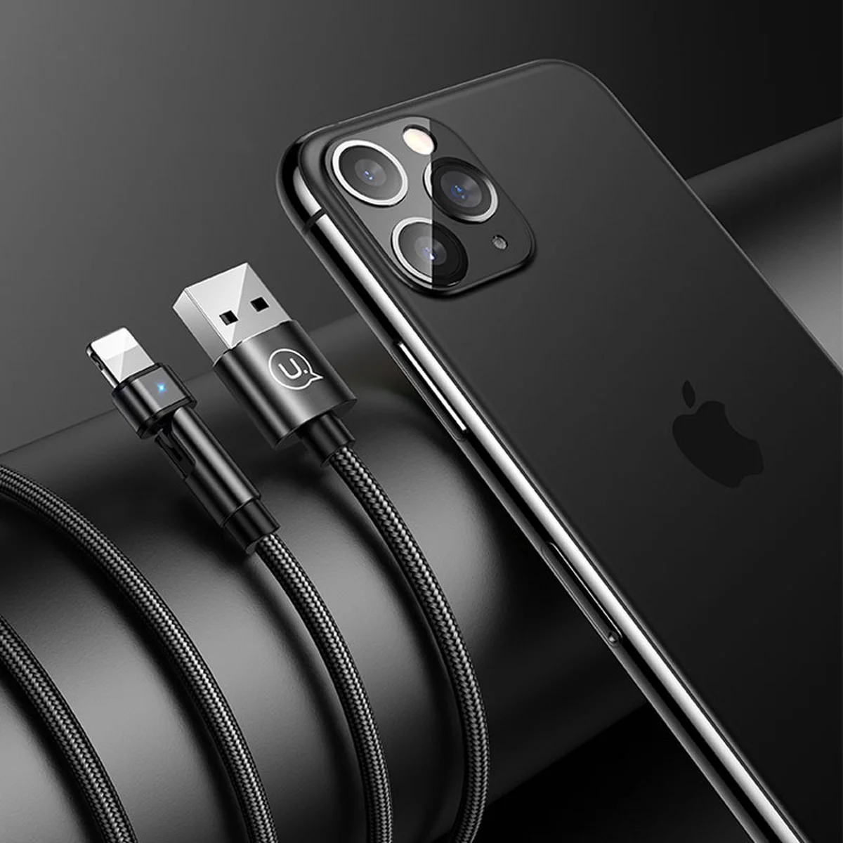 Дата кабель USAMS US-SJ476 U60 Rotatable USB to Lightning (1m) Черный