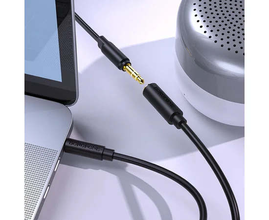 Аудио кабель Borofone BL12 3.5 audio extension cable Male to Female (2m) Черный