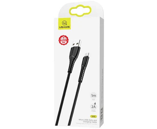 Дата кабель Usams US-SJ365 U35 USB to MicroUSB (1m) Black