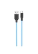 Дата кабель Hoco X21 Plus Fluorescent Silicone Type-C Cable (1m) Голубой