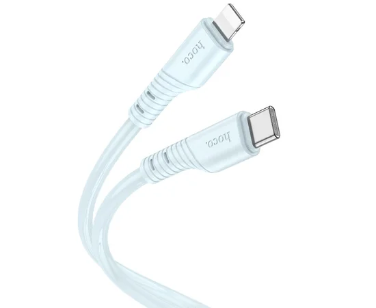 Дата кабель Hoco X97 Crystal color Type-C to Lightning 20W (1m) Light blue