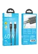 Дата кабель Hoco U120 Transparent explore Intelligent Power-off PD 60W Type-C to Type-C (1.2m) Black