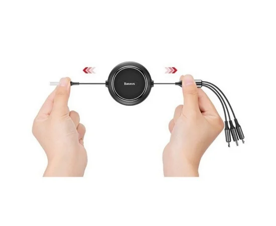 Дата кабель Baseus Golden Loop 3-in-1 (1.2m) Черный