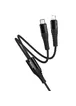 Дата кабель Hoco X123 Victory 2in1 Type-C to Lightning/Type-C 3A (1m) Black
