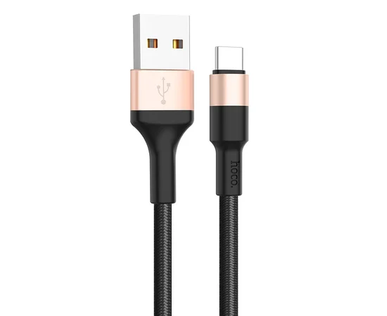 Дата кабель Hoco X26 Xpress Type-C Cable (1m) Черный / Золотой