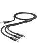 Дата кабель Hoco X14 Times Speed 3in1 (Lightning+Micro USB+Type-C) (1m) Черный